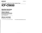 Sony DREAM MACHINE ICF-CS650 Operating Instructions Manual
