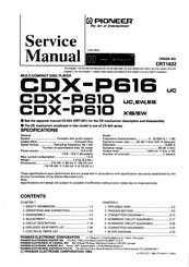 Pioneer CDX-P610X1B/EW Service Manual
