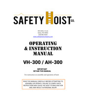 Safety Hoist AH-300 Operating Instructions Manual