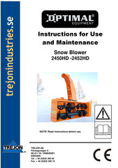 Optimal 2450HD Instructions For Use And Maintenance Manual