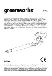 GreenWorks BLF344 Operator's Manual