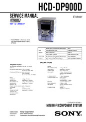 Sony HCD-DP900P Service Manual