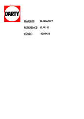 Climadiff CLPP182 Use Instruction