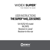 Widex SUPER 440 SERIES User Instructions