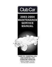 Club Car Turf 272 2004 Maintenance Service Manual