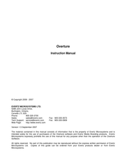 Evertz Overture Instruction Manual