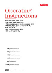 Fronius MTW 700i Operating Instructions Manual