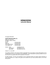 evertz HD9625DSK Instruction Manual
