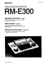 Sony RM-E300 Operating Instructions Manual