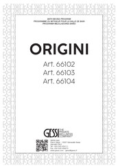 Gessi ORIGINI 66102 Manual