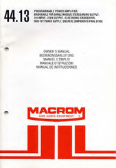 Macrom 44.13 Owner's Manual