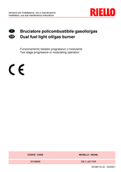 Riello DB 2 LSE FGR Installation, Use And Maintenance Instructions