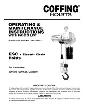 Coffing Hoists ESC-680-1 Operating & Maintenance Instructions
