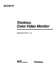 Sony Trinitron PVM14M4 Operating Instructions Manual