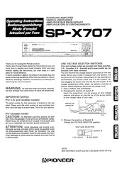 Pioneer SP-X707 Operating Instructions Manual