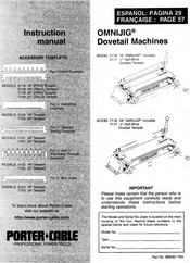 Porter-Cable OMNIJIG 7116 Instruction Manual