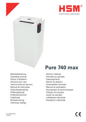 HSM Pure 740 max Operating Manual