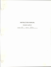 POWER DESIGNS X336 Instruction Manual