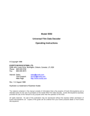 evertz 5550 Operating Instructions Manual