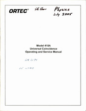 ORTEC 418A Operating And Service Manual