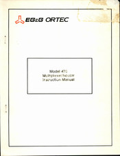 EG&G ORTEC 476 Instruction Manual