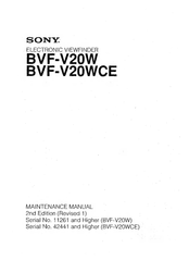 Sony BVF-V20W Maintenance Manual