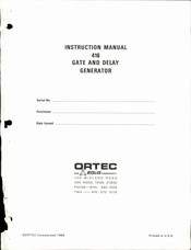 EG&G ORTEC 416 Instruction Manual