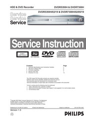 Philips DVDR5350H/02/19 Service Instructions Manual