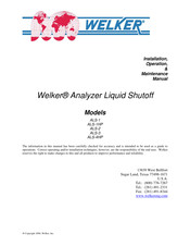 Welker ALS-1 Installation, Operation & Maintenance Manual