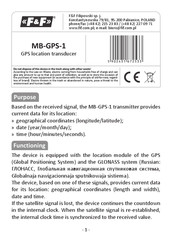 F&F MB-GPS-1 Manual