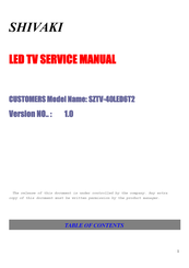 Shivaki SZTV-40LED6T2 Service Manual