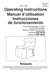 Panasonic EP1010 - MASSAGE LOUNGER Operating Instructions Manual