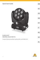 Behringer EUROLIGHT MOVING HEAD MH710 Quick Start Manual