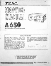 Teac A-650 Service Manual