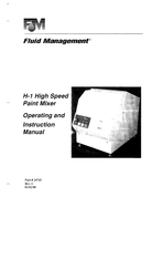 Fluid Management H-1 Operating And Instruction Manual