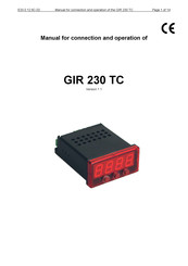 GREISINGER GIR 230 TC Manual For Connection And Operation