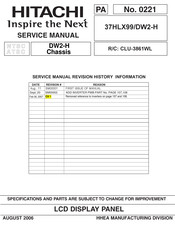 Hitachi 37HLX99/DW2-H Service Manual