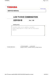 Toshiba 22DV501B Service Manual