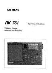 Siemens RK 761 Operating Instructions Manual
