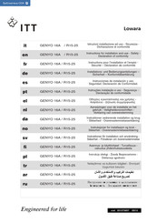 ITT Lowara GENYO 16A / R15-25 Instructions For Installation And Use Manual