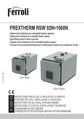 Ferroli PREXTHERM RSW 1060N Instruction For Use, Installation And Assembly