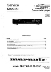 Marantz 74 CD57/05B Service Manual