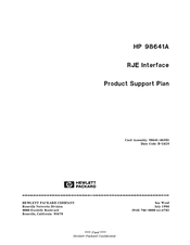 HP 98641A Product Support