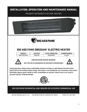 BIG ASS FANS OBSIDIAN BAFCF60240B Installation, Operation And Maintenance Manual