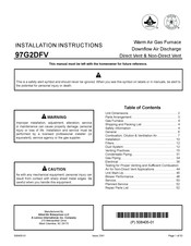 Lennox 97G2DFV Installation Instructions Manual
