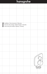 Hans Grohe PuraVida 15771 1 Series Installation/User Instructions/Warranty