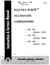 Gardner Denver ELECTRA-SCREW ESG Instructions/Service Manual
