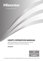 Hisense PureFlat RF22B3FSE Operation Manual
