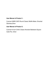 Cuisinart WMR-CAP2 Instruction And Recipe Booklet