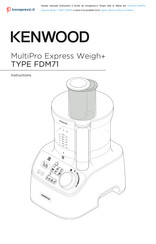 Kenwood MultiPro Express Weigh+ FDM71.960SS Instructions Manual